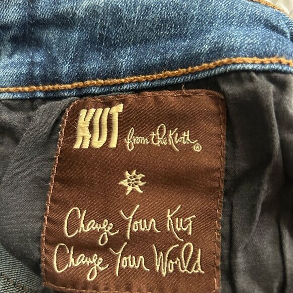 Kut from the Kloth Women's Blue Ankle Skinny Frayed Hem Cropped Jeans Size 16 - Picture 12 of 16